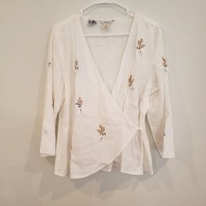 Beautiful Linen Embroidered Edward Irish Linen Top